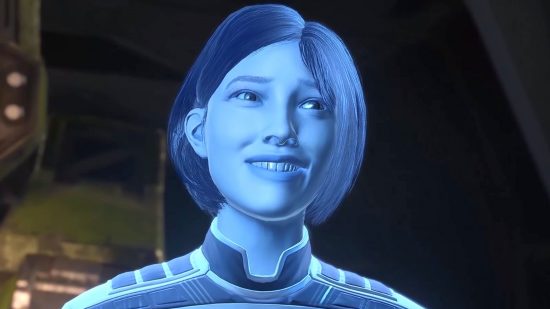 Why wasn't Halo at the Xbox Showcase? a blue lady grins