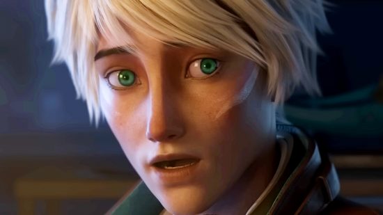 League of Legends ranked changes - Ezreal, a young man with fair blond hair, his eyes shimmering green in the light of the new Emerald rank.