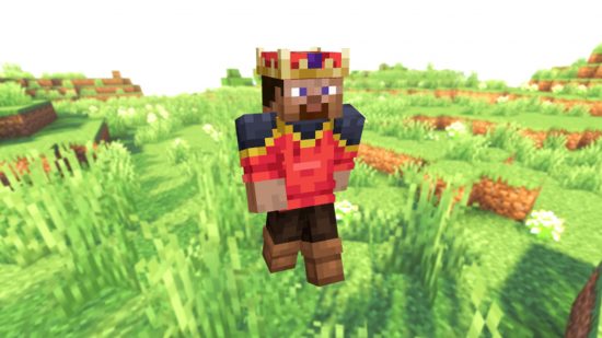 Meilleurs skins Minecraft: un péché majestueux rouge et bleu-noir qui correspond à la cape migratrice en jeu