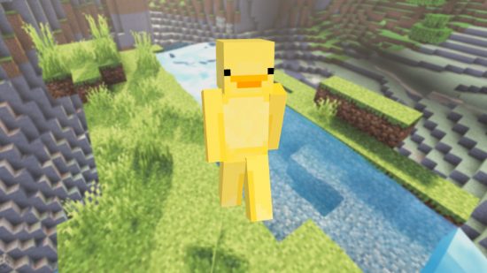Καλύτερα χαριτωμένα δέρματα Minecraft: Ένα αξιολάτρευτο κίτρινο δέρμα πάπιας, το οποίο διατηρείται χαριτωμένο διατηρώντας την απλότητα, με μικρές μαύρες κουκίδες για τα μάτια και ένα υποτιμημένο ράμφος