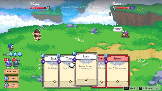 Moonstone Island features card-based battles