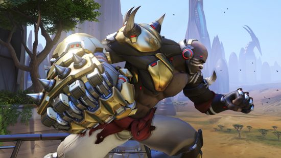 Overwatch 2 characters: a muscular man with a giant robotic fist.