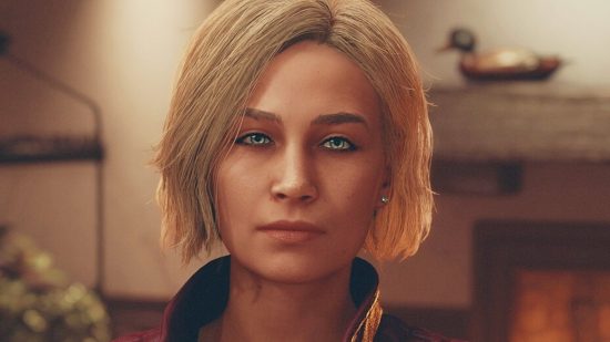 Starfield pre-orders are top of Steam: A scientist with blond hair and a leather jacket, Sarah Morgan from Bethesda RPG game Starfield
