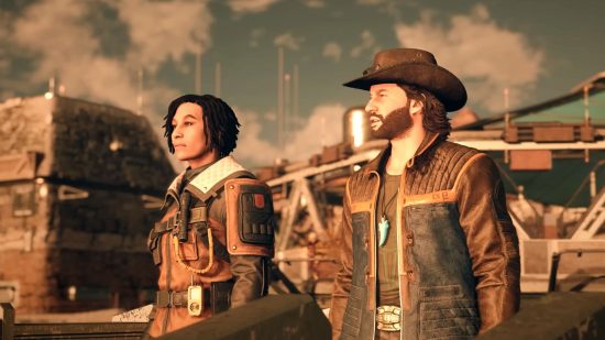 Sam Coe och spelarens karaktär står tillsammans och tittar på en bländande solnedgång, när Sam erkände sin kärlek i kulminationen på en Starfield -romantik