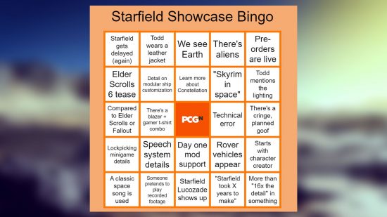 Nehmen Sie an einer Partie Starfield-Showcase-Bingo teil