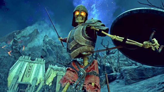 A skeleton wields a sword in Avowed, one of the upcoming Game Pass games on PC.