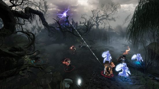 Gale casts a lightning spell in Baldur's Gate 3