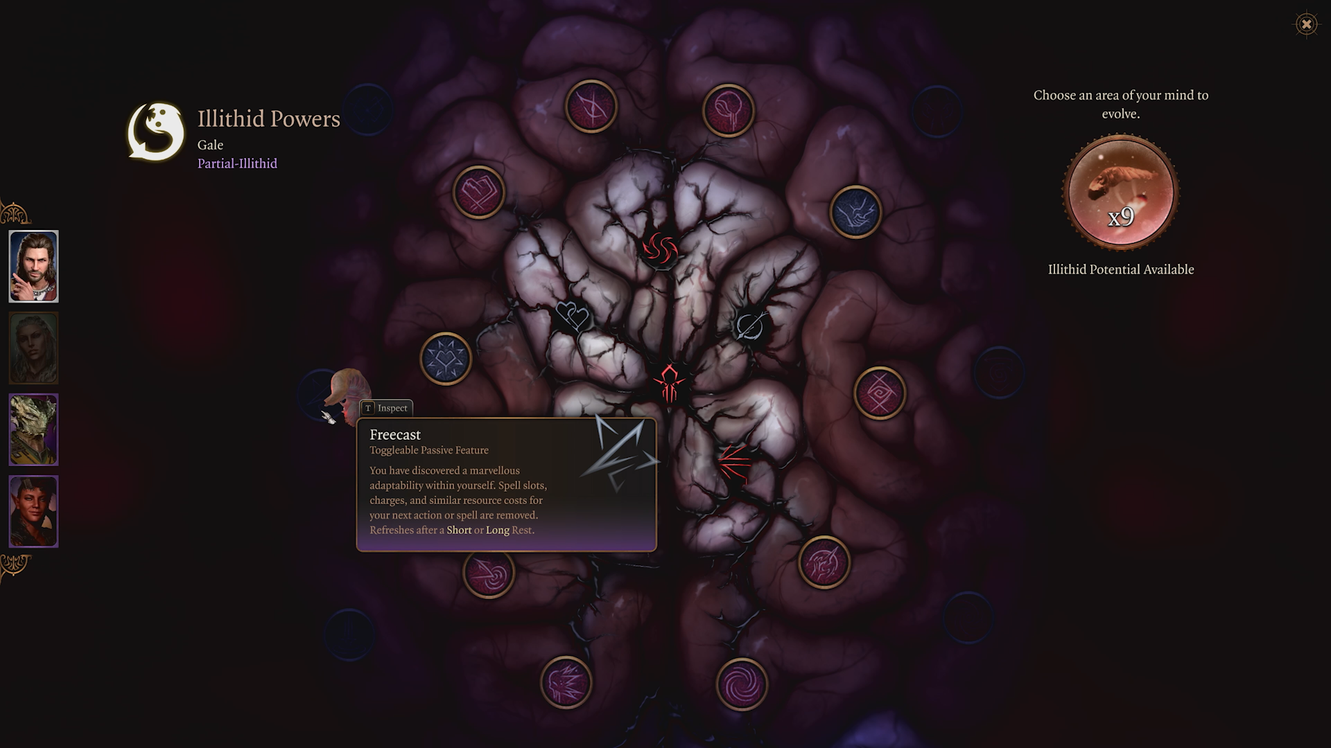 An overview of the Illithid Powers in-game in Baldur's Gate 3