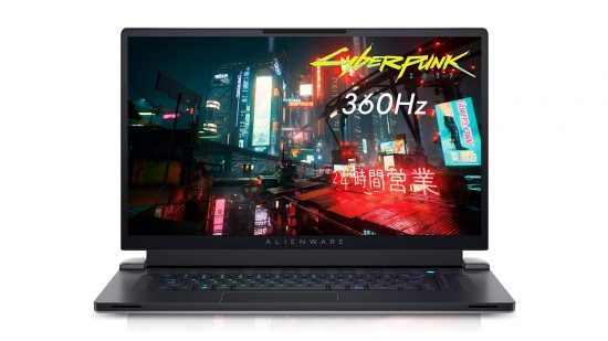 Alienware -laptop voor gaming: de Alienware X17 R2 op een witte achtergrond