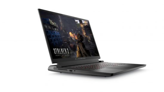 Laptop Alienware untuk Gaming: Alienware M17 R5 dengan latar belakang putih