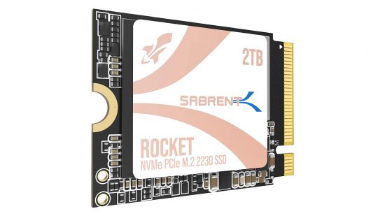 Best Asus ROG Ally accessories: the Sabrent Rocket 2TB SSD on a white background
