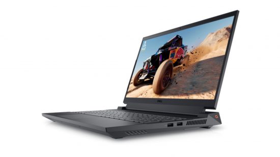 Laptop da gioco Bell Dell - Il laptop Dell G15 4050 su uno sfondo bianco