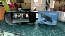 PCGamesN | Syntech 6-in-1 docking station review front view with box