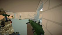 The best weapon in FPS games won't be in BattleBit: A Battlebit character shooting another in an indoor brick area