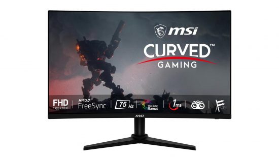 Monitor Gaming Melengkung Terbaik - MSI G274CV dengan latar belakang putih