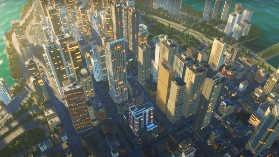 Cities Skylines 2 electricity: A huge downtown area in city-building game Cities Skylines 2