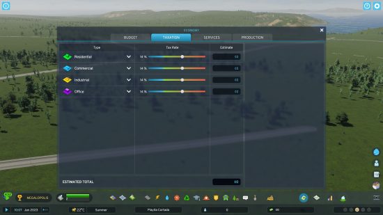 Cities Skylines 2 money: a screen showing the amount of taxes people pay.