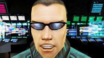 Deus Ex sale: A man with futuristic sunglasses, JC Denton from immersive sim Deus Ex