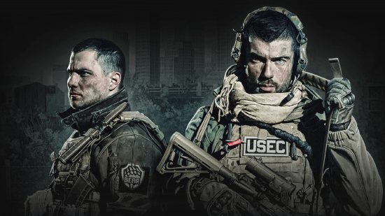 Escape From Tarkov Server Wipe: Dwaj wojskowe Fokl stoją obok siebie, wyglądają bardzo poważnie