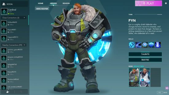 Evercore HEroes release date: a huge armored man with red hair and a shield on his back.