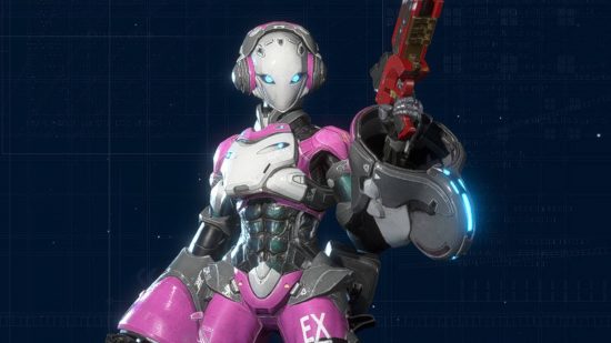 The cute Nimbus has a feminine appearance and wields dual-purpose pistols, making it a good support role in the Exoprimal tier list.
