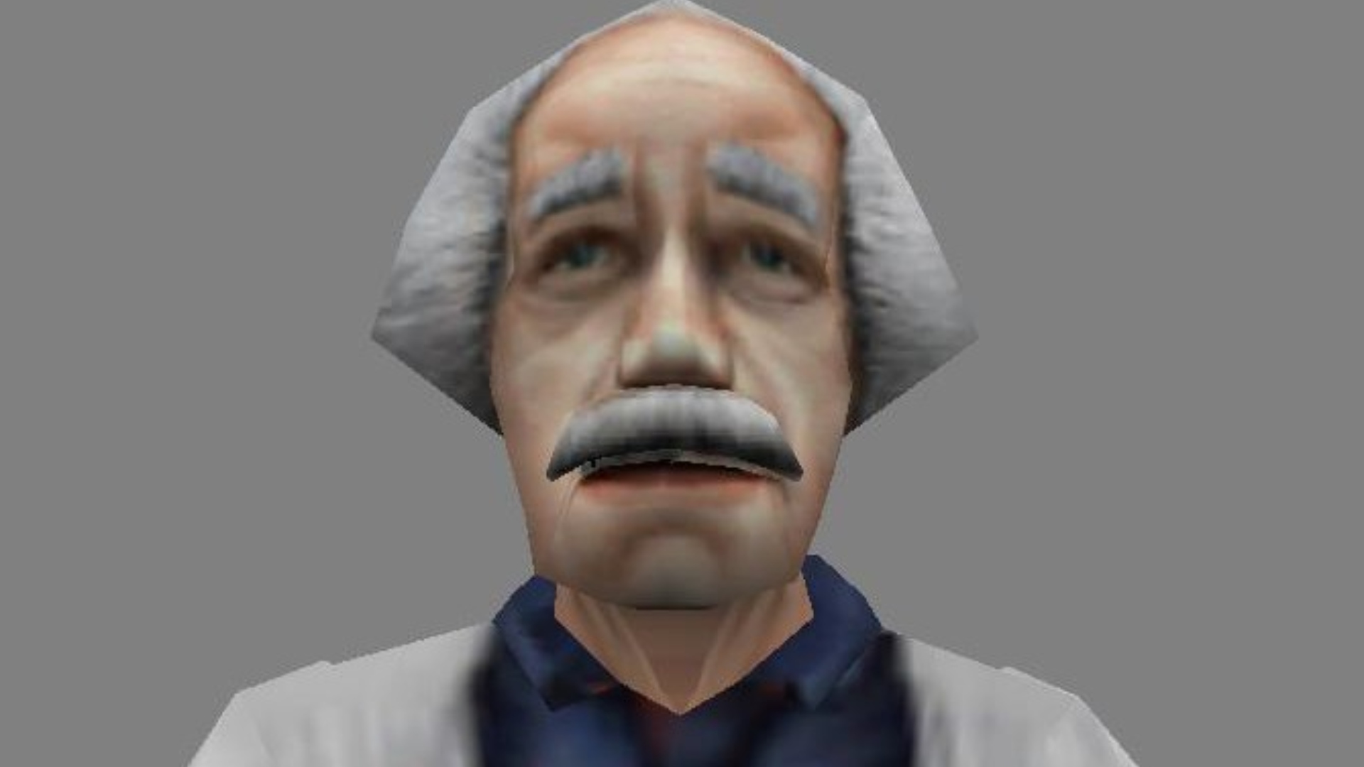 Half-Life characters: A scientist from Valve FPS game Half-Life who looks like Einstein