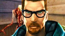 Half-Life horror game: A scientist wearing glasses, Gordon Freeman from Valve shooter Half-Life