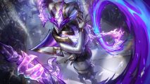 Controversul mod controversat al arenei League of Legends a întârziat noii campioni: un personaj asemănător unui clovn care poartă standuri albe și aurii care conjurează magia violet din mâinile sale într-o zonă pietroasă, în timp ce cascadele se prăbușesc în jurul lui