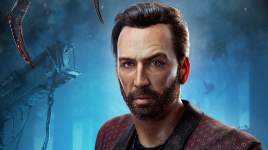 Nic Cage smoulders in a promotional image for his release into DBD.