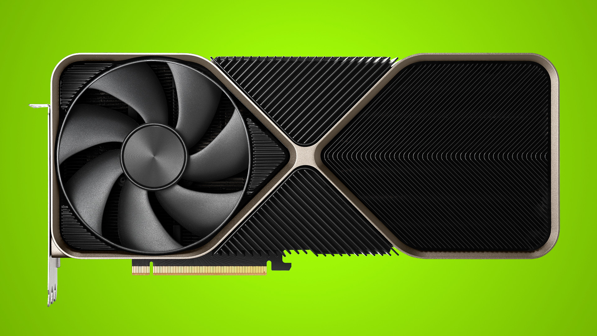 NVIDIA GeForce RTX 5090 Udgivelsesdato Spekulation: Et GeForce -grafikkort flyder på en grøn baggrund