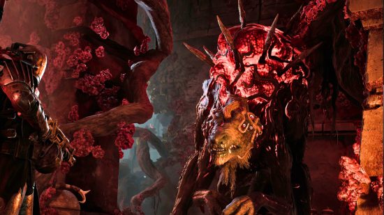 Remnant 2 early access: a strange creature with a large hunched red back