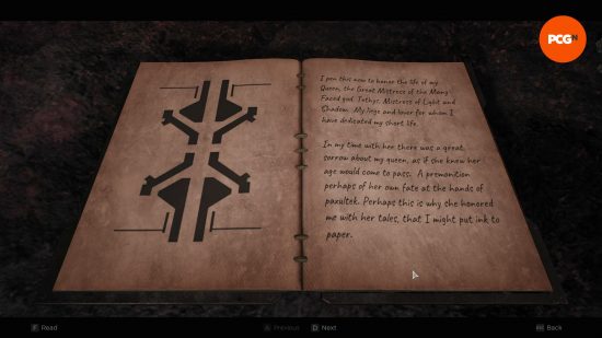 The book that contains one of the main clues in the Remnant 2 plinth puzzle, depicting the symbol on the corresponding burial blankets.