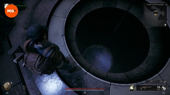Remnant 2 shielded heart: A lifting platform has a hole through which you can descend to reach the platform