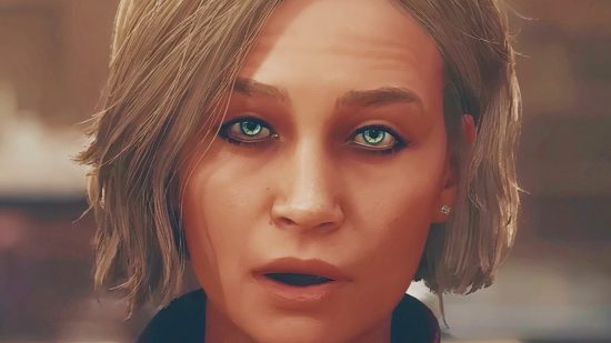 Starfield sale: A woman with blond hair, Sarah Morgan from Bethesda RPG game Starfield