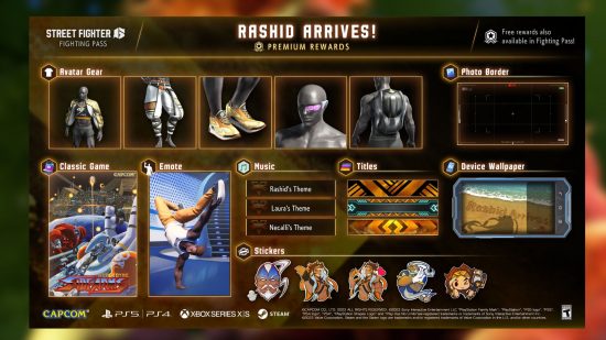 Street Fighter 6 Rashid battle pass gears up for his arrival
