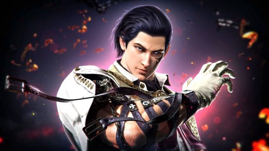 Claudio is a black-haired man with white cape and gloves with a belt tied around his arm. He is one of the Tekken 8 roster characters and has a deformed eye.