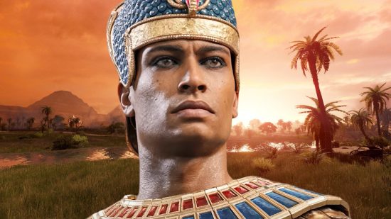 Total War Pharaoh terrain: An Egyptian leader from Creative Assembly strategy game Total War Pharaoh