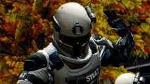 10 Chambers Payday 3 rival from GTFO devs - a SWAT soldier holds up a hand in a 'wait' motion.