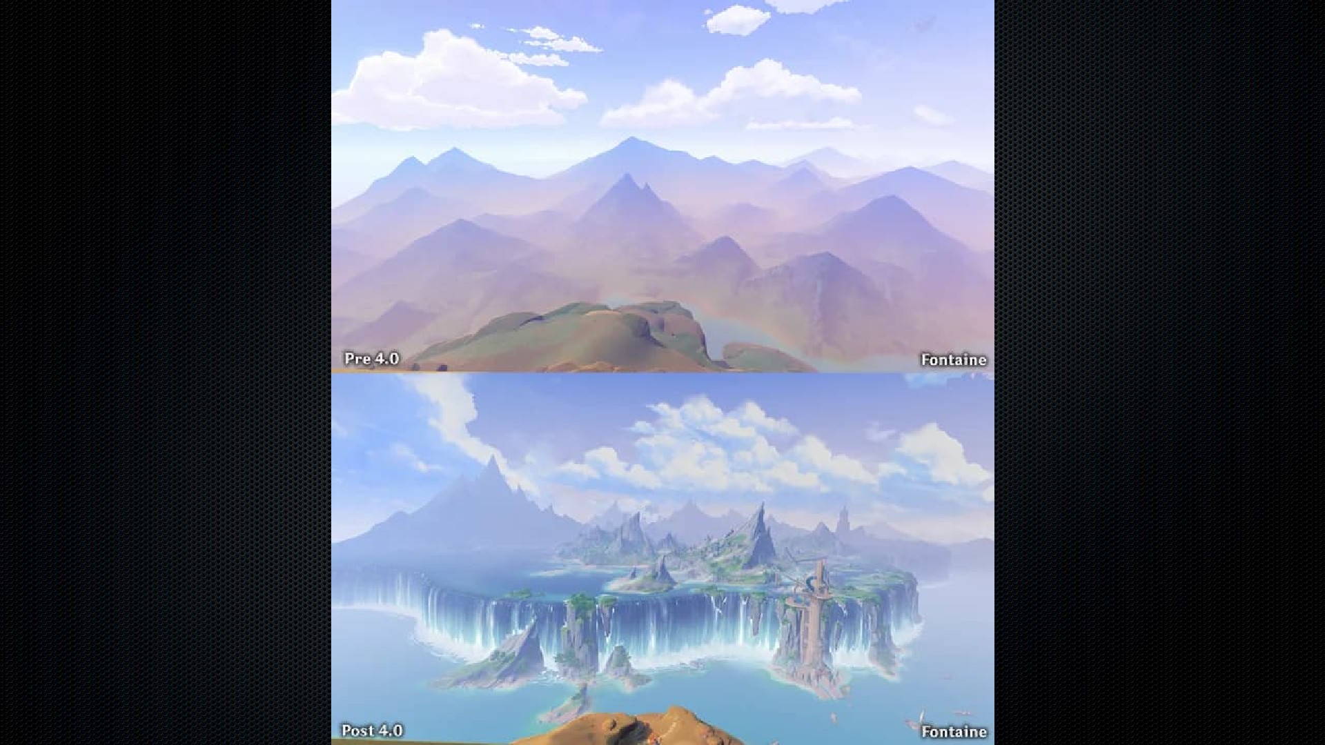 Genshin Impact before and after shows just how massive it's become: game scenery before and after images