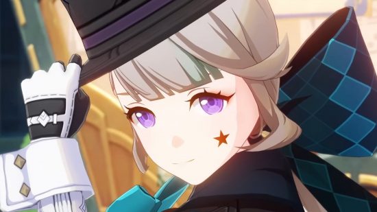 Genshin Impact 4.0 event is handing out a free top-tier character: anime girl with purple eyes wearing a top hat