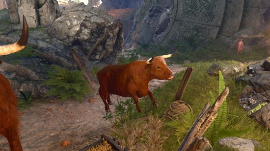 Baldur's Gate 3 strange ox: an ox in a green field.