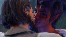 Best sex games on PC: a man and a demon-looking woman kiss.