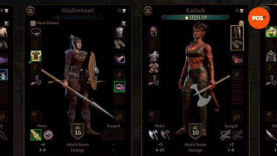 Baldur's Gate 3 inventory menu to hide clothes and remove helmet