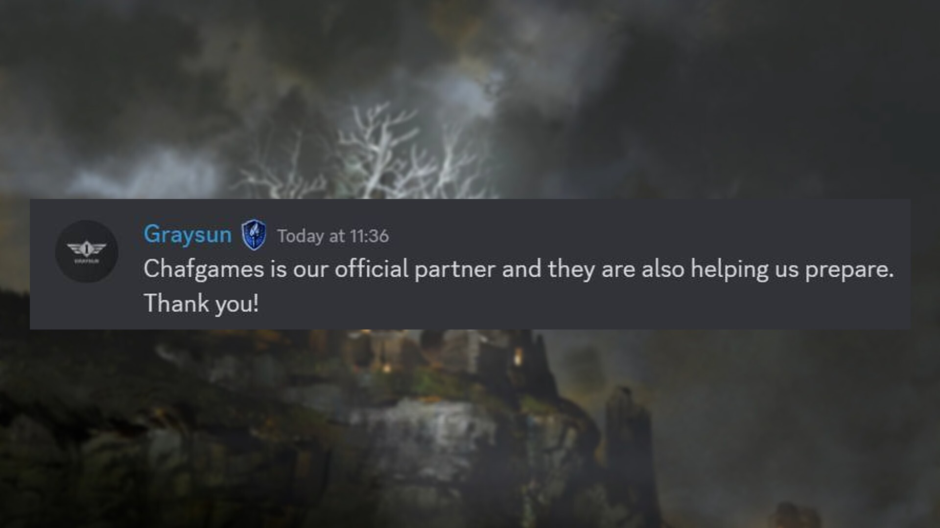A screenshot of a Dark and Darker developer confirming the game's new publisher.