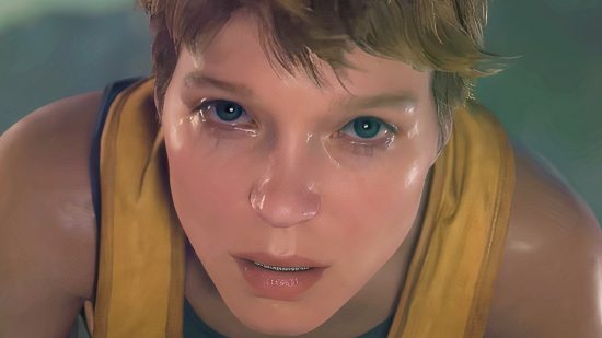 Death Stranding 2 Kojima: A young woman with short hair from Hideo Kojima open-world game Death Stranding 2