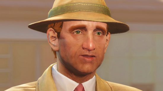 Fallout 4 mod loading times: A man in a hat and suit from Bethesd RPG game Fallout 4