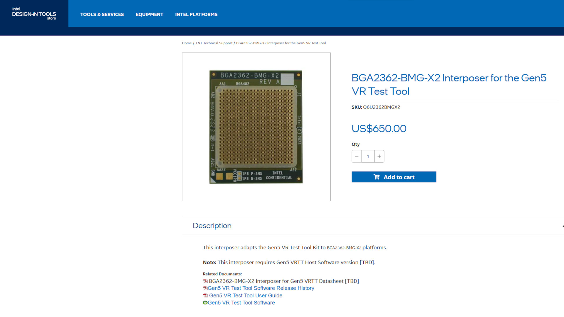 Ein Screenshot eines Store-Eintrags für Intel Arc Battlemage GPU-Testgeräte