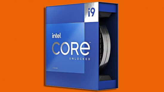 Intel Core i9 13900K Amazon deal: an Intel Core i9 box appears against an orange background.