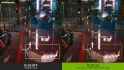Nvidia DLSS 3.5: A comparison between two images of Cyberpunk 2077, with DLSS off (left) and DLSS 3.5 on (right)