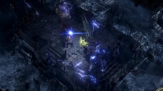 Path of Exile 2 release date - a character unleashes arcs of chain lightning upon their foes.
